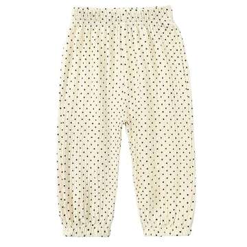 Kids Elastic Basic Harem Trousers Unisex Baby Boys Girls Casual Cotton Linen Loose Long Baggy Pants Toddler Clothes (7-8 Years,3PC Floral E,US,7 Years,8 Years,Age)