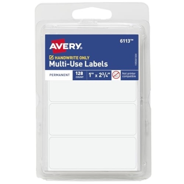 Avery Multi-Use Permanent Labels, 128 Blank Labels
