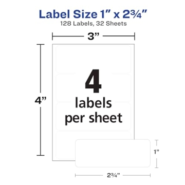 Avery Multi-Use Permanent Labels, 128 Blank Labels
