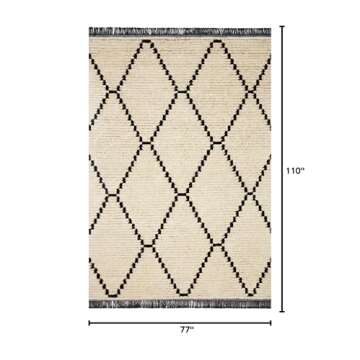 Loloi Chris Loves Julia Alice Collection ALI-04 Cream/Black 6'-5" x 9'-2" Area Rug