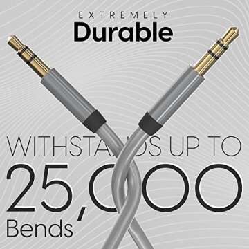 TalkWorks Heavy-Duty 3.5mm Aux Cable for All Devices
