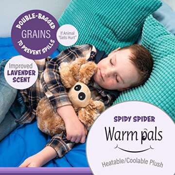 Warm Pals - Spidey The Spider - 1.5lbs - Cozy Microwavable Lavender Scented Plush Toys - Heated Stuf...