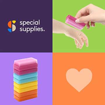 Special Supplies Sensory Brush Therapressure Therapy Brush for Occupational and Sensory Brushing, Stimulating, Calming Tools for Kids and Adults, Soft Flexible Bristles, Latex Free (Primary 8-Pack)