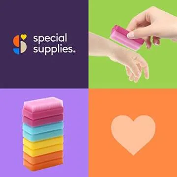 Special Supplies Sensory Brush Therapressure Therapy Brush for Occupational and Sensory Brushing, Stimulating, Calming Tools for Kids and Adults, Soft Flexible Bristles, Latex Free (Primary 8-Pack)