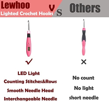 Lighted Digital Crochet Hooks Set with Stitch Counter
