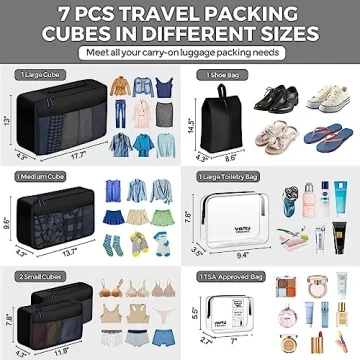 YAMIU Packing Cubes for Easy Travel Organization