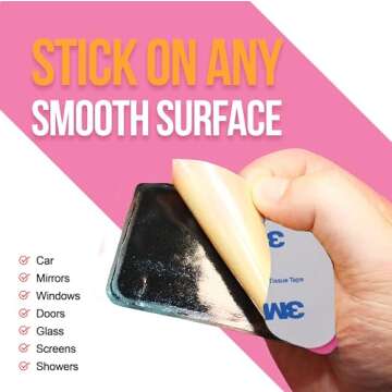 2-Pack Sticky Phone Grip, Silicone Suction Phone Case Grip with 24 Suction Cups, Sticky Grip for Selfies and Videos, Fits Most Smartphones, Pink