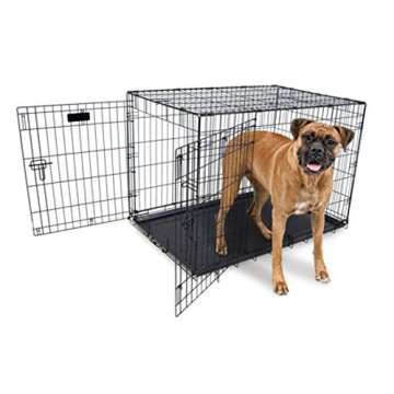 Precision Pet Products Two Door Provalue Wire Dog Crate, 30 Inch, For Pets 30-50 lbs, With 5-Point L...