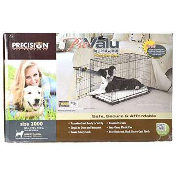 Precision Pet Products Two Door Provalue Wire Dog Crate, 30 Inch, For Pets 30-50 lbs, With 5-Point Locking System