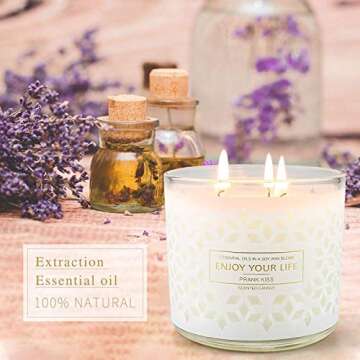 Candles for Home Scented, 2 Pack 3 Wick Large Jar Candles with Lid, 125 Hour Long Lasting Soy Wax Candles Gifts for Her, 14.5oz Lavender & Orchid Lily Moss Aromatherapy Candle