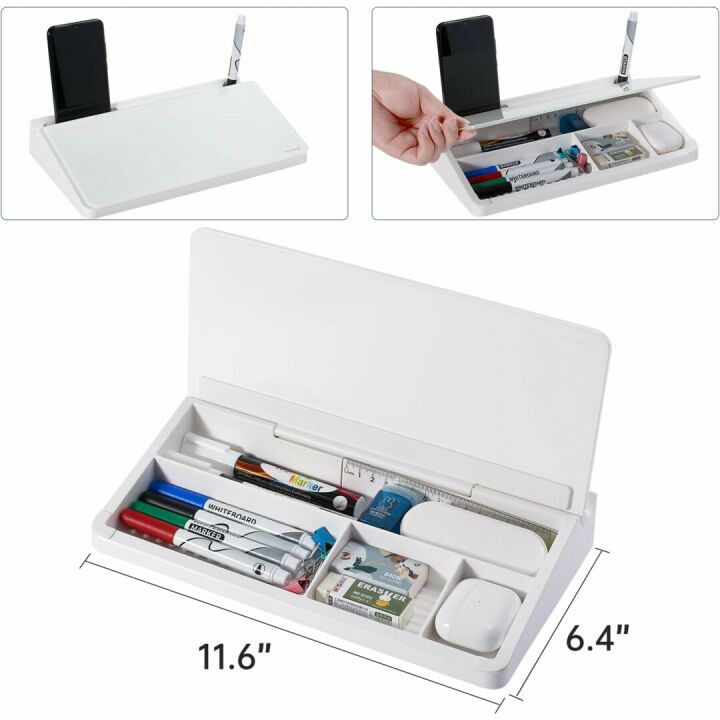 Small Glass Whiteboard - TSJ OFFICE Desk Organizer