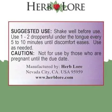 Herb Lore After Birthing Ease Tincture 2 fl oz - Alcohol Free - Postpartum Drops to Ease Afterbirth Contractions with Black Haw, Cramp Bark, Motherwort & Blue Cohosh