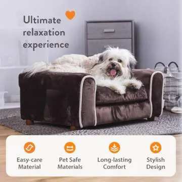 Moots Furry Pet Sofa Lounge, Chocolate, Small