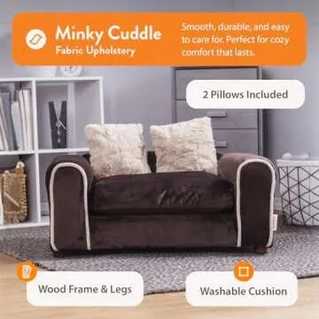 Moots Furry Pet Sofa Lounge, Chocolate, Small