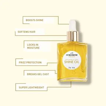 CURLSMITH - Shine Oil, Sensitive, Fragrance Free, for All Curl and Hair Types, Vegan, 2 fl oz