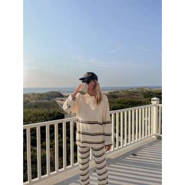 SCUSTY Cozy Striped Women’s Loungewear Set for Fall