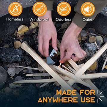 Power Practical Sparkr Mini Plasma Lighter 3.0 USB Rechargeable Windproof Electric Lighter and Flashlight, Lightweight Dual Arc Lighter for for BBQs,Candle,Camping-Outdoors Indoors [Upgraded]