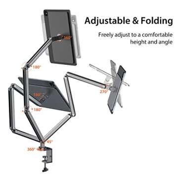 KU XIU Magnetic Arm Stand for iPad Pro 13" M4(2024) - Portable & Adjustable Tablet Mount