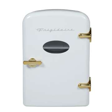 Frigidaire Retro Mini Personal Fridge Cooler, Holds up to 9 Cans, Portable for Car, Office, Bedroom,...