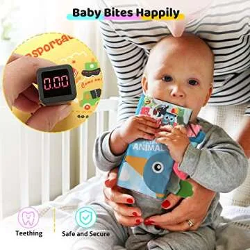 Sandrem Baby Soft Book, Cloth Baby Books, Crinkle Soft Baby Books 0-6 Months, Soft Books for Babies, Baby Books Toys, Sensory Toys 0-12 Months, Touch and Feel Crinkle Cloth Books for Baby Girl Boy