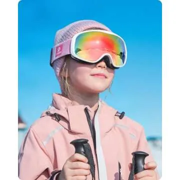 RIOROO Kids Ski Goggles with UV Protection for Ages 3-14
