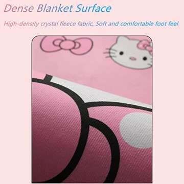 SOFPRO Pink Washable Runner Rug 2' x 5' 3" Cute Cartoon Kitten Face Pattern Non-Slip Area Rugs Kawaii Carpet Home Decor Carpet for Living Room Bedroom Entryway Rug