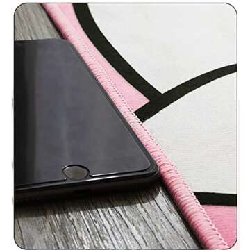 SOFPRO Pink Washable Runner Rug 2' x 5' 3" Cute Cartoon Kitten Face Pattern Non-Slip Area Rugs Kawaii Carpet Home Decor Carpet for Living Room Bedroom Entryway Rug