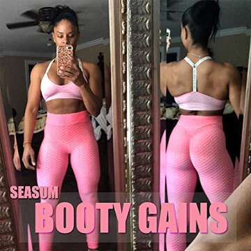 SEASUM Women's High Waist Yoga Pants Tummy Control Slimming Booty Leggings Workout Running Butt Lift...