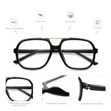 AMOMOMA Stylish Blue Light Blocking Glasses for Women