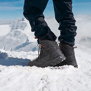 NORTIV 8 Men's Insulated Waterproof Construction Hiking Winter Snow Boots - Size 6.5, Black, TUNDRA