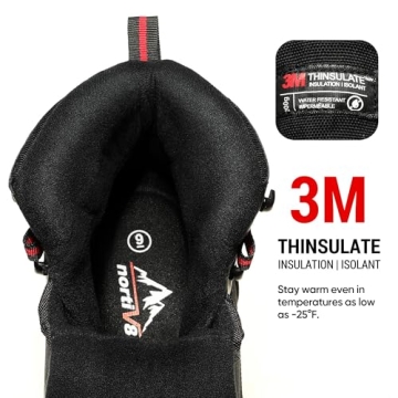 NORTIV 8 Men's Insulated Waterproof Hiking Snow Boots