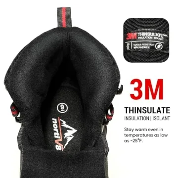 NORTIV 8 Men's Insulated Waterproof Hiking Snow Boots