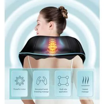 Mo Cuishle Shiatsu Neck and Shoulder Massager with Heat – Deep Kneading Massage for Relaxation – Ideal for Christmas, Mother's Day, Father's Day, and Valentine's Day Gifts for Men, Women, Mom and Dad