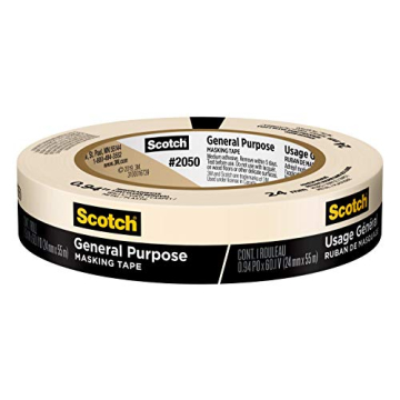 Scotch Painter's Tape 2050-48A-BK Scotch General Purpose Masking Tape, 60 yd, 2050, 1 Roll, 0.94" Width