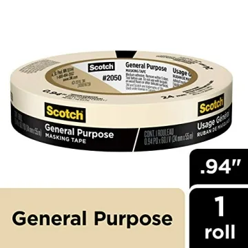 Scotch Painter's Tape 2050-48A-BK Scotch General Purpose Masking Tape, 60 yd, 2050, 1 Roll, 0.94" Width