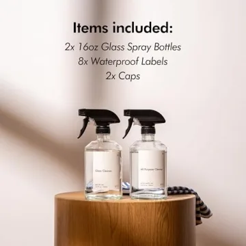 KIVY Glass Spray Bottles - Versatile 16oz Set for Home & Plants