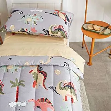UOZZI 4 Piece Dinosaur Toddler Bed Set – Cozy & Fun