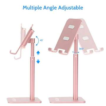Urmust Cell Phone Stand Height Angle Adjustable Phone Stand for Desk Phone Holder for Office Compati...