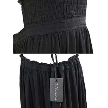 R.Vivimos Womens Summer Boho Sexy Backless Long Dresses (Small, Black)