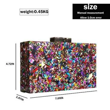 Women Clutches Evening Bags Acrylic Multicolor Purses and Handbags Shoulder Cross Body Bag Formal Wedding Prom Party Clutch Purses (Multi-colored)