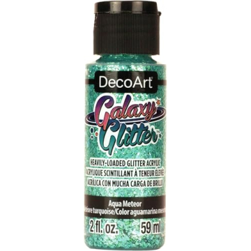 DecoArt Galaxy Glitter Acrylic Paint - Radiant Meteor Aqua for Creative Projects