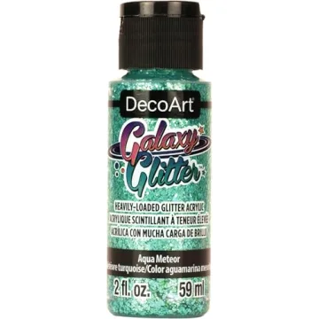 DecoArt Galaxy Glitter Acrylic Paint - Radiant Meteor Aqua for Creative Projects