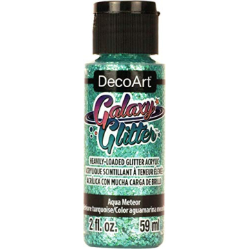 DecoArt Galaxy Glitter Acrylic Paint 2oz in Meteor Aqua