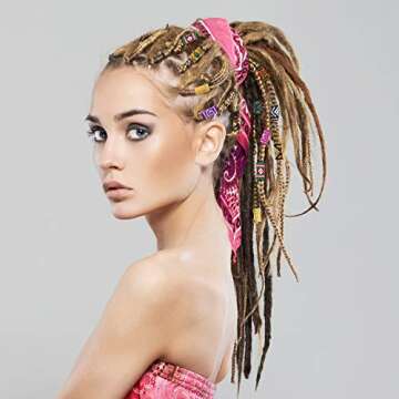 24 Pieces Dreadlock Jewelry Beads for Creative Hair Styling