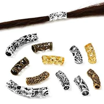 24 Pieces Dreadlock Jewelry Beads for Creative Hair Styling