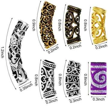 24 Pieces Dreadlock Jewelry Beads for Creative Hair Styling