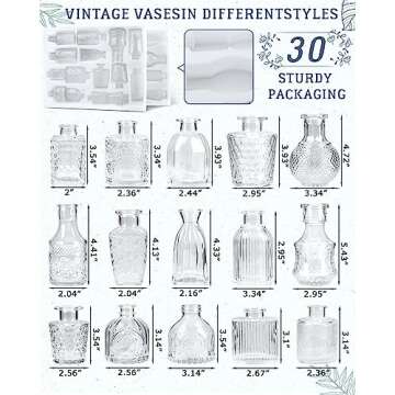 Yirilan Glass Bud Vases Set of 30, Small Vases for Flowers, Clear Flower Vases in Bulk for Centerpie...