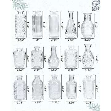 Yirilan Glass Bud Vases Set of 30, Small Vases for Flowers, Clear Flower Vases in Bulk for Centerpieces, Vintage Mini Vases for Wedding Decor, Home Table Decorations.