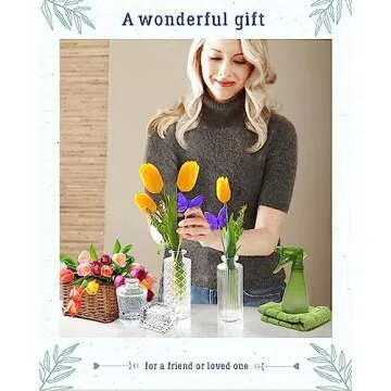 Yirilan Glass Bud Vases Set of 30, Small Vases for Flowers, Clear Flower Vases in Bulk for Centerpieces, Vintage Mini Vases for Wedding Decor, Home Table Decorations.