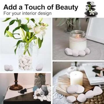 Lechloris Snow White River Rock Decorative Stones for Home Decor